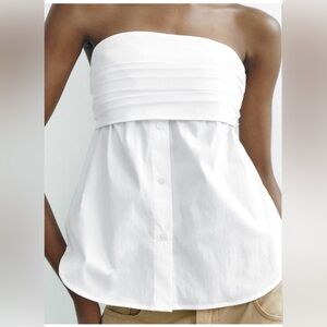 Strapless Poplin Shirt